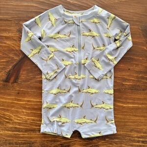 NWOT kate quinn Long Sleeve Shark Rashguard 3T